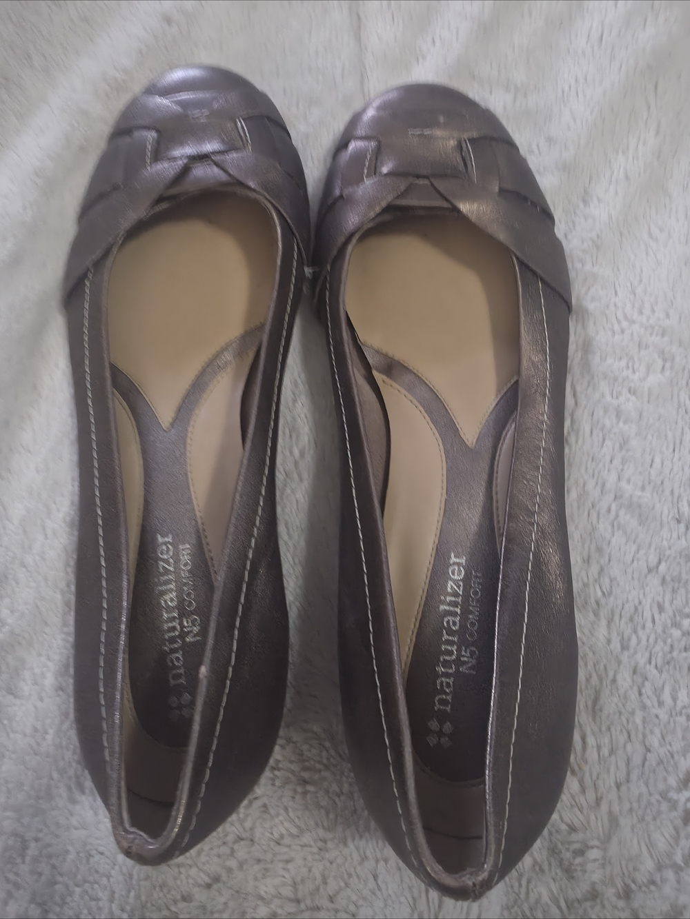 Naturalizer Metallic Bronze Women's Ballet Flats - Comfort Insole Size 9 Worn 1x